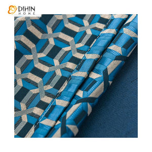 DIHIN HOME Retro Abstract Geometric,Blackout Grommet Window Curtain for Living Room ,52x63-inch,1 Panel