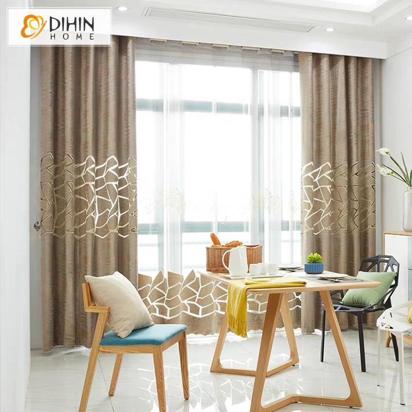 DIHIN HOME Retro Abstract Geometric Line Pattern Fashion Curtains,Blackout Grommet Window Curtain for Living Room ,52x63-inch,1 Panel