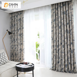 DIHINHOME Home Textile Modern Curtain DIHIN HOME Retro Abstract Pattern Printed,Blackout Grommet Window Curtain for Living Room,1 Panel