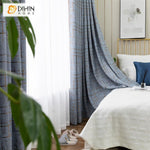 DIHIN HOME Retro Line Thickness Fabric Blackout Curtains ,Cotton Linen ,Blackout Grommet Window Curtain for Living Room ,52x63-inch,1 Panel