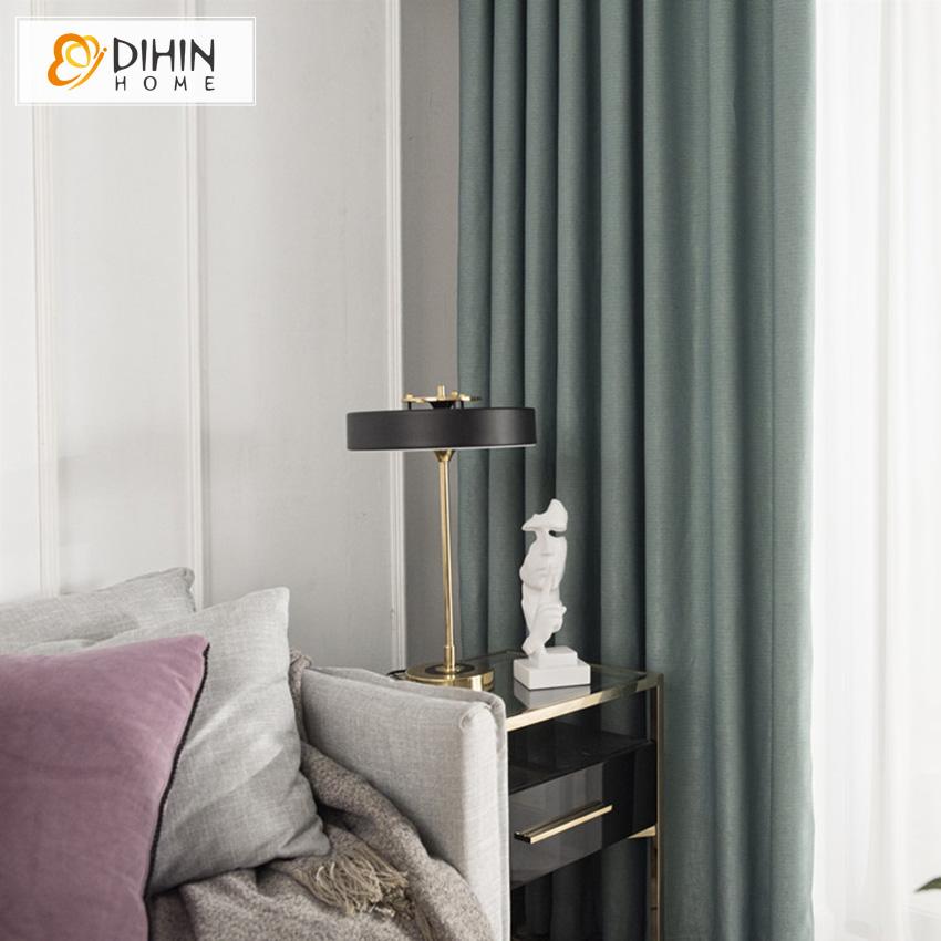 DIHIN HOME Simple High Quality Blackout Curtains,Cotton Linen,Blackout Grommet Window Curtain for Living Room ,52x63-inch,1 Panel