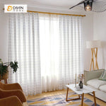 DIHINHOME Home Textile Modern Curtain DIHIN HOME Simple Lines Printed，Blackout Grommet Window Curtain for Living Room ,52x63-inch,1 Panel