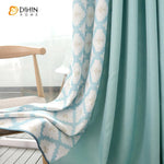 DIHIN HOME Simple Modern High Quality Cotton Linen Geometric Printed,Blackout Grommet Window Curtain for Living Room ,52x63-inch,1 Panel