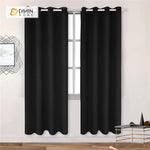 DIHINHOME Home Textile Modern Curtain DIHIN HOME Simple Solid Black Printed，Blackout Grommet Window Curtain for Living Room ,52x63-inch,1 Panel