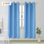 DIHINHOME Home Textile Modern Curtain DIHIN HOME Simple Solid Blue Printed，Blackout Grommet Window Curtain for Living Room ,52x63-inch,1 Panel
