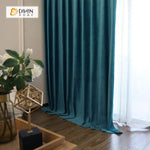 DIHINHOME Home Textile Modern Curtain DIHIN HOME Solid Cyan Printed，Blackout Grommet Window Curtain for Living Room ,52x63-inch,1 Panel
