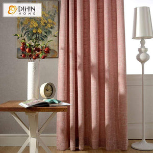 DIHINHOME Home Textile Modern Curtain DIHIN HOME Solid Retro Red Printed,Blackout Grommet Window Curtain for Living Room ,52x63-inch,1 Panel