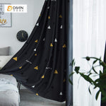 DIHINHOME Home Textile Modern Curtain DIHIN HOME Triangle Embroidered，Blackout Grommet Window Curtain for Living Room ,52x63-inch,1 Panel