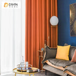 DIHINHOME Home Textile Modern Curtain DIHIN HOME Vintage Hermes Orange Color,Blackout Grommet Window Curtain for Living Room ,52x63-inch,1 Panel