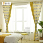 DIHINHOME Home Textile Modern Curtain DIHIN HOME Yellow and Black Stripes Printed，Blackout Grommet Window Curtain for Living Room ,52x63-inch,1 Panel