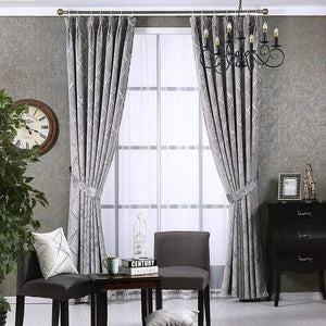 DIHINHOME Home Textile Modern Curtain Modern Grey High Blackout Curtains Window Shade For Living Room