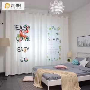 DIHINHOME Home Textile Pastoral Curtain DIHIN HOME 3D Printed Flowers Blackout Curtains,Window Curtains Grommet Curtain For Living Room ,39x102-inch,2 Panels Included