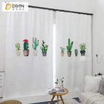 DIHINHOME Home Textile Pastoral Curtain DIHIN HOME 3D Printed Green Cactus Blackout Curtains,Window Curtains Grommet Curtain For Living Room ,39x102-inch,2 Panels Included