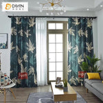 DIHINHOME Home Textile Pastoral Curtain DIHIN HOME 3D Printed Leaves Blackout Curtains,Window Curtains Grommet Curtain For Living Room ,39x102-inch,2 Panels Included