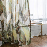 DIHINHOME Home Textile Pastoral Curtain DIHIN HOME American Pastoral Big Leaves Printed,Blackout Grommet Window Curtain for Living Room,1 Panel