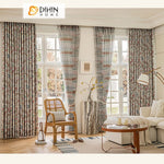 DIHINHOME Home Textile Pastoral Curtain DIHIN HOME American Pastoral Flowers Printed,Blackout Grommet Window Curtain for Living Room ,52x63-inch,1 Panel