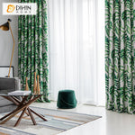 DIHIN HOME American Pastoral Green Printed Curtains ,Blackout Grommet Window Curtain for Living Room ,52x63-inch,1 Panel