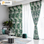 DIHIN HOME American Pastoral Green Printed Curtains ,Blackout Grommet Window Curtain for Living Room ,52x63-inch,1 Panel