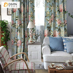 DIHIN HOME American Pastoral Natural Flower Printed Curtains ,Blackout Grommet Window Curtain for Living Room ,52x63-inch,1 Panel