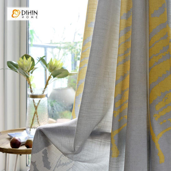 Pastoral Curtain Blackout Grommet Window Curtain for Living Room ...