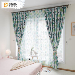 DIHIN HOME Cartoon Children Room Printed Curtain ,Blackout Grommet Window Curtain for Living Room ,52x63-inch,1 Panel