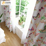 DIHINHOME Home Textile Pastoral Curtain DIHIN HOME Colorful Butterflies Printed,Blackout Grommet Window Curtain for Living Room ,52x63-inch,1 Panel