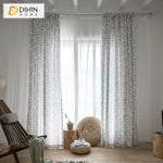 DIHINHOME Home Textile Pastoral Curtain DIHIN HOME Cotton Linen Bird and Tree Printed,Blackout Grommet Window Curtain for Living Room ,52x63-inch,1 Panel