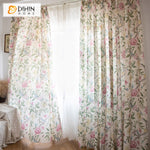 DIHINHOME Home Textile Pastoral Curtain DIHIN HOME Cotton Linen Natural Flowers Printed,Blackout Grommet Window Curtain for Living Room ,52x63-inch,1 Panel