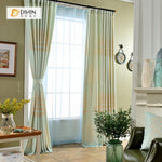DIHINHOME Home Textile Pastoral Curtain DIHIN HOME Cream Yellow Printed，Blackout Grommet Window Curtain for Living Room ,52x63-inch,1 Panel
