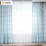 DIHINHOME Home Textile Pastoral Curtain DIHIN HOME Exquisite Green Flowers Printed,Blackout Grommet Window Curtain for Living Room ,52x63-inch,1 Panel