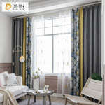 DIHIN HOME Garden Fashion Flower Painting Printed,Blackout Grommet Window Curtain for Living Room ,52x63-inch,1 Panel