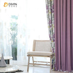 DIHINHOME Home Textile Pastoral Curtain DIHIN HOME Garden Flower Spliced Curtains，Blackout Grommet Window Curtain for Living Room ,52x63-inch,1 Panel