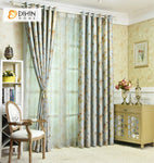 DIHIN HOME Garden Flowers Printed,Blackout Curtains Grommet Window Curtain for Living Room,52x63-inch,1 Panel