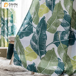 DIHINHOME Home Textile Pastoral Curtain DIHIN HOME Garden Green Leaves Printed,Blackout Grommet Window Curtain for Living Room,1 Panel