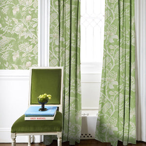 DIHINHOME Home Textile Pastoral Curtain DIHIN HOME Garden Green Leaves Printed,Blackout Grommet Window Curtain for Living Room