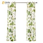 DIHIN HOME Garden Green Leaves Printed Curtains ,Blackout Grommet Window Curtain for Living Room ,52x63-inch,1 Panel