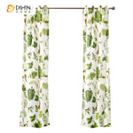 DIHINHOME Home Textile Pastoral Curtain DIHIN HOME Garden Green Leaves Printed Curtains ,Blackout Grommet Window Curtain for Living Room ,52x63-inch,1 Panel Roman Shades Window Curtains Curtains Window Blinds Curtains Drapes