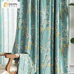 DIHINHOME Home Textile Pastoral Curtain DIHIN HOME Garden High Precision Leaves Printed Curtain,Blackout Grommet Window Curtain for Living Room,1 Panel