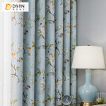 DIHINHOME Home Textile Pastoral Curtain DIHIN HOME Garden High-precision Thickening Printed,Blackout Grommet Window Curtain for Living Room,1 Panel