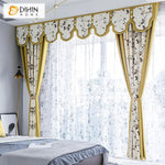 DIHIN HOME Garden Leaves Spliced Curtains,Blackout Grommet Window Curtain for Living Room ,52x63-inch,1 Panel