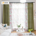 DIHINHOME Home Textile Pastoral Curtain DIHIN HOME Garden Nature Flowers Spliced Curtains，Blackout Grommet Window Curtain for Living Room ,52x63-inch,1 Panel