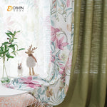 DIHINHOME Home Textile Pastoral Curtain DIHIN HOME Garden Nature Flowers Spliced Curtains，Blackout Grommet Window Curtain for Living Room ,52x63-inch,1 Panel