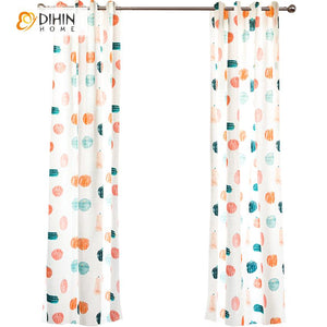 DIHIN HOME Garden Pumpkin Printed Curtains ,Blackout Grommet Window Curtain for Living Room ,52x63-inch,1 Panel