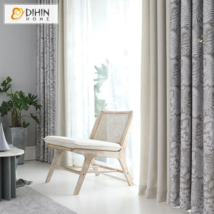 DIHINHOME Home Textile Pastoral Curtain DIHIN HOME Garden Spliced Curtains，Blackout Grommet Window Curtain for Living Room ,52x63-inch,1 Panel