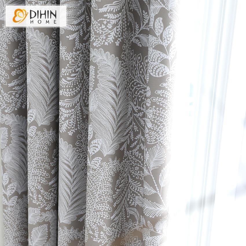 DIHINHOME Home Textile Pastoral Curtain DIHIN HOME Garden Spliced Curtains，Blackout Grommet Window Curtain for Living Room ,52x63-inch,1 Panel