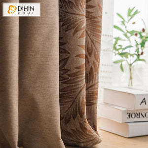 DIHINHOME Home Textile Pastoral Curtain DIHIN HOME Garden Spliced Curtains，Blackout Grommet Window Curtain for Living Room ,52x63-inch,1 Panel