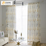 DIHIN HOME Garden Tree Printed Curtain ,Cotton Linen ,Blackout Grommet Window Curtain for Living Room ,52x63-inch,1 Panel