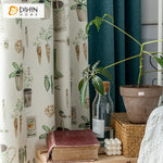 DIHINHOME Home Textile Pastoral Curtain DIHIN HOME Garden Vegetables Printed,Blackout Grommet Window Curtain for Living Room ,52x63-inch,1 Panel