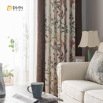 DIHINHOME Home Textile Pastoral Curtain DIHIN HOME Gorgeous Flowers Printed，Blackout Grommet Window Curtain for Living Room ,52x63-inch,1 Panel