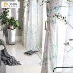 DIHINHOME Home Textile Pastoral Curtain DIHIN HOME Green Color Printed Floral Curtains ,Blackout Grommet Window Curtain for Living Room ,52x63-inch,1 Panel